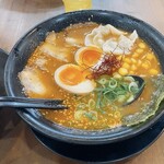 石田一龍 - 料理写真:限定和風スープ味噌ラーメン味玉トッピング