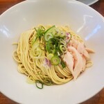 千茶屋 - 和え玉の鶏チャーシュー、絶妙な火入れでバリうまっ！　これはマジでヤバいっ！！