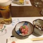 Izakaya Fukuro - お通し。安定感がある。