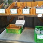 Outlet Tokachi Miyoshi Kojo Chokubai Ten - 売店の外には野菜の直売。白菜一玉130円、赤かぶ一個100円など。