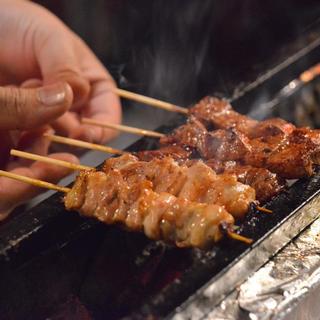 正宗炭火烤鸡肉串