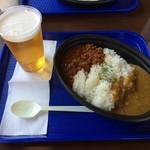 Shokudoraku no Cafe - 食堂楽のあいがけライス、ビール