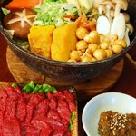 お食事処 はやし - 料理写真:甲州ほうとう　ヒレ肉の馬刺し