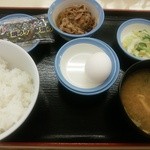 松屋 - 【2015.8.6(木)】定番朝定食(Ｂ：牛皿)360円