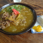 Ei Chan Udon - カレーそばに肉トッピンク＆おにぎり