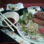 Menbo - アジフライ定食　これにうどんがつく