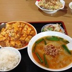 福味屋 - 麻婆豆腐＋豚骨台湾ラーメン＋ライス（ランチ680円税込）