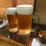 のぶりん - 私はメガ生ビール、Ｍさんはノンアルコール生ビール。