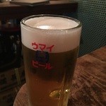 Kushiyaki Yakiton ya Tayutayu Ohatsutenjin Ten - ☆ウマイ青ナマビール(*^^)v☆