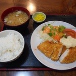 なすび食堂 - チキンカツ（2枚）定食 2015.9