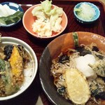 文珠庵 - おろしそばセット(小天丼)