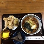 小紋 - かけうどんとげそ天