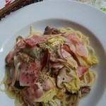 Pasteria Passo - 日替りランチ ベーコンときのこと白菜のペペロンチーノ