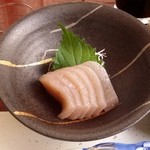 祖谷の宿 かずらや - 柚味噌で頂く「こんにゃくの刺身」です。