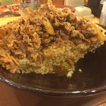 Sukiya Kawaguchi Aoki Ten - キング牛丼（断面）