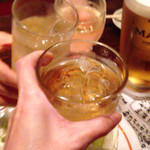 とりのすけ - 梅酒で乾杯〜〜ヾ(＠⌒ー⌒＠)ノ