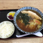 田中菓子店 - 手打ラーメン　半ライス　２０１５年１２月