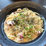 鎌倉パスタ - ヤリイカと明太子のクリームパスタ