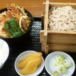 Ikkyu Soba Hanazono Ten - 南蛮えび天丼＋とろろそばセット980円