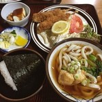 福田屋 - 串カツセット、うどんころ