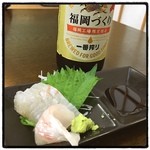 Kiri Tsubo - バルウォーク2016春① 鯛の刺身 ご飯 味噌汁。ドリンクは瓶ビール2人で1本。 #barwalk