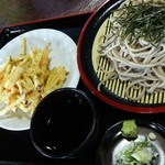 Taka no Sato - ランチパスポート  野菜かき揚げそば(冷)   ５００円