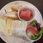 Cafe'rest SHUGETSU - 玉子サンドセット（ドリンクバー付き、980円）