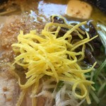 須弥山ラーメン 塩の宴 - 2016年8月下旬  塩バターラーメンの錦糸卵のトッピング