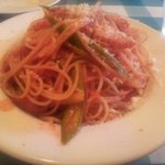 Osteria La Verita - ベーコンとアスパラのトマトソース