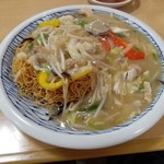 餃子の王将 - 揚げそば！出来たてはやけどに注意！熱いよ！