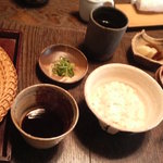 福助 - 新蕎麦のざると小さな麦とろ御飯