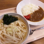 桂川うどんセンター - 温かけうどん＆ミニカレーライス