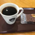 キーズ カフェ - 氷温熟成コーヒーＬサイズとブラウニーチョコレートで450円