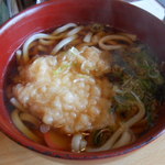 Marutoku Soba - ワニ天うどん600円はワニ肉の天ぷらのせ（2014年9月）