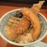 Ginza Hageten Usui Hyakka Ten - あなご天丼[\630]。かぼちゃとささげも付いています