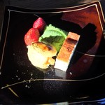 寺かふぇ 香華庵 - 料理写真:ブリュレとケーキと抹茶アイスwishイチゴ