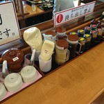 Yufuukei Shiori Tennai Zendokoro Hana no Ki - 調味料カウンター