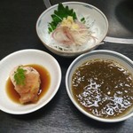 すっぽん料理 田吾作 - 前菜　あん肝やもずく酢