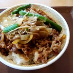 すき家 - きのことアスパラ牛丼大盛り