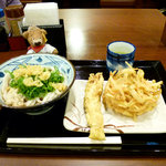 Marugame Seimen Toyohashi Fujisawa Ten - ぶっかけ（並）・野菜かき揚げ・かしわ天