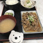 Tsuchiura Shokudo - もつ煮込み定食 Simmered Giblet Combo Plate at Tsuchiura Shokudo (Eatery), Kawaguchiko！♪☆(*^o^*)