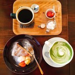 felice - 本日のケーキと抹茶ラテとブレンドコーヒー