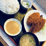 Hongo Parking Area (Nobori Sen) Snack Corner - メンチカツ定食¥750税込