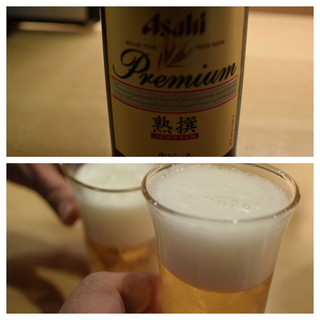 スシダイニング ほしの - 瓶ビールで乾杯