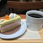 シアトルズベストコーヒー - 苺とピスタチオのケーキセット ６８０円