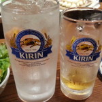 Gaya Gaya - ecoがやメニュー チューハイ650円と生ビールはKIRIN500円との比較