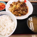 松屋 - 回鍋肉定食キムチ(650円)