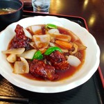 Restaurant Heiwa - 鶏唐揚げの甘酢。言うと「酢鶏」♪