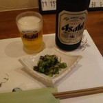 よろづ 高ばやし - 中瓶ビール＋お通し