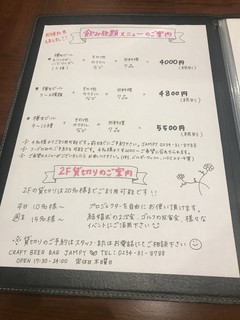 CRAFT BEER BAR JAMPY - メニュー